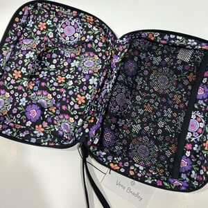 Vera Bradley Wipes Wristlet/Pouch/Bag "BLACK" Purple Floral multi Diaper NEW/NWT